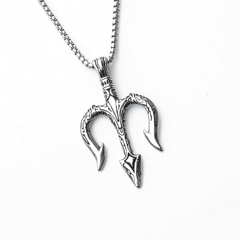 Wholesale Gothic Stainless Steel Sheep Head Skull Titanium Steel Necklace